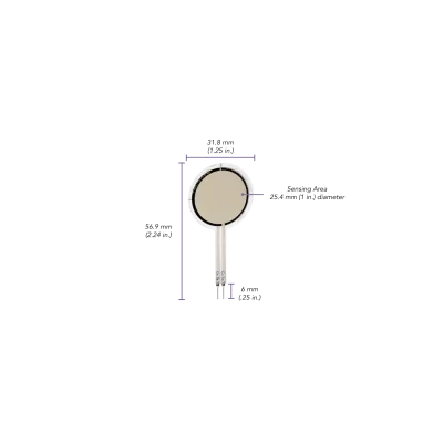 Capteur de force piézorésistif FSR rond Ø 25 mm Tekscan - FlexiForce™ A401