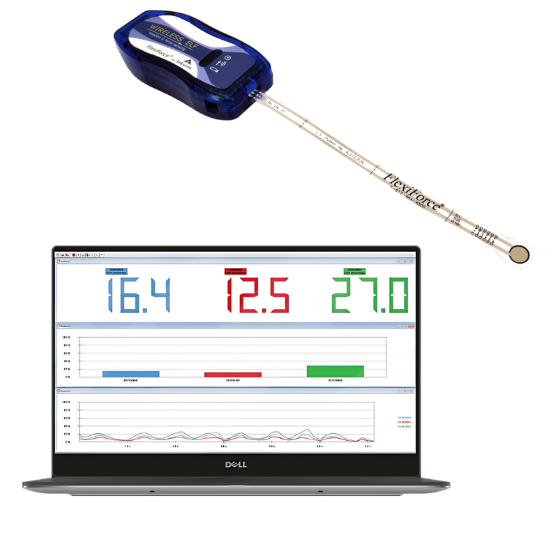 Système WELF™ - Mesure de force sans fil - 1 à 16 capteurs piézorésistifs FSR FlexiForce sur PC Windows 10+ (WiFi)