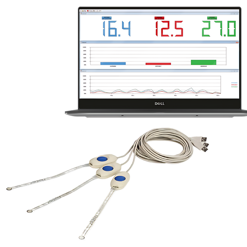 Système ELF™ - Mesure de force - 1 à 16 capteurs piézorésistifs FSR FlexiForce sur PC Windows 10+ (USB)