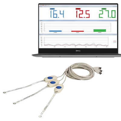 Système ELF™ - Mesure de force - 1 à 16 capteurs piézorésistifs FSR FlexiForce sur PC Windows 10+ (USB)