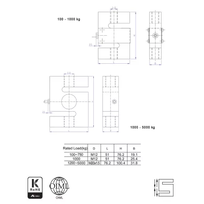 Capteur de traction et compression Type S