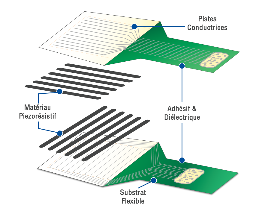 Principe de fonctionnement des capteurs de répartition de pression tactiles Tekscan